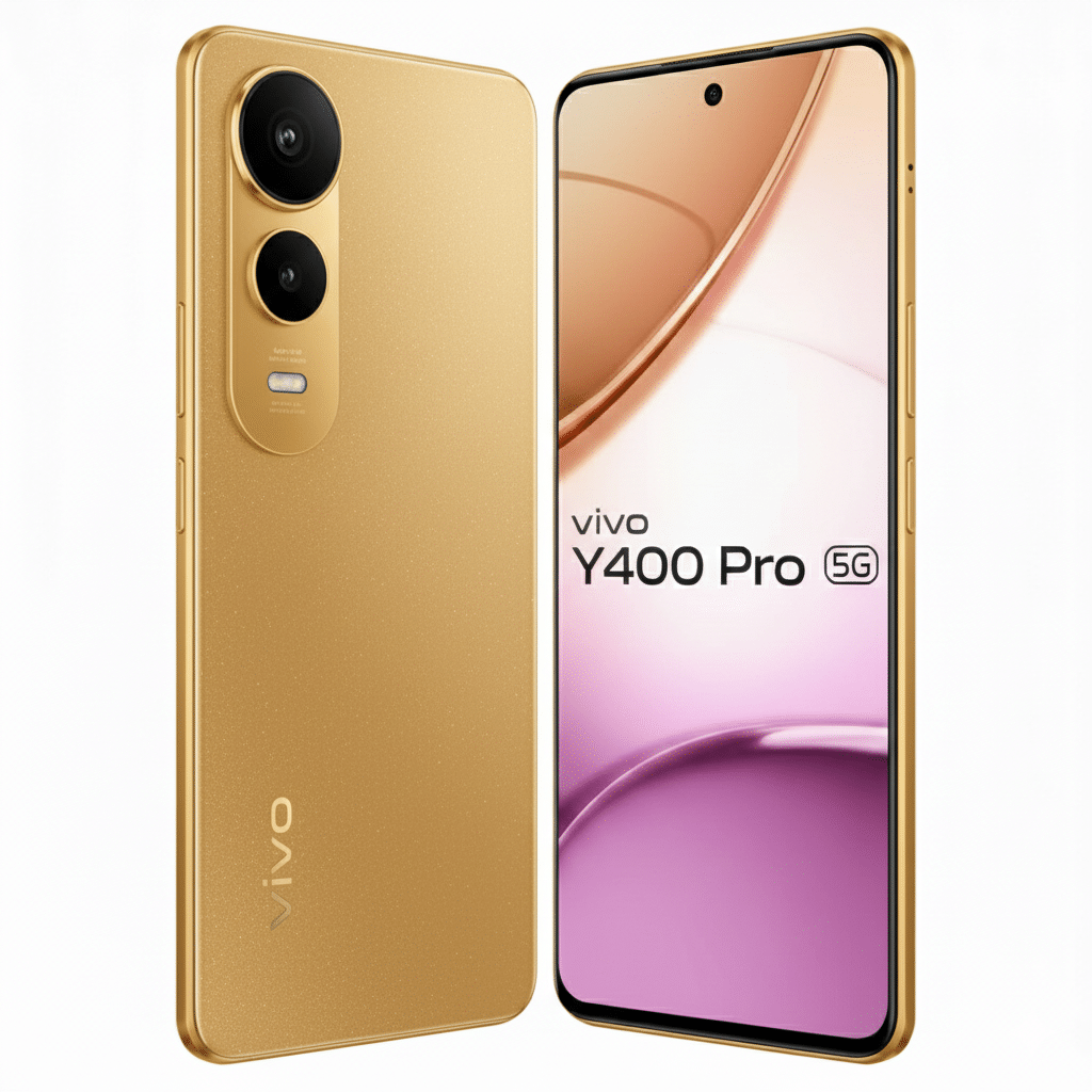 Vivo Y400 (8GB/256GB) – India: 5G Power with Elegant Design The Vivo Y400 5G (8GB/256GB) is a perfect blend of premium aesthetics, flagship-grade performance, and advanced photography — all packed in a sleek and modern design. Designed for users who demand both style and power in one device, the Y400 5G elevates Vivo’s mid-range lineup with its 3D curved AMOLED display, lightning-fast charging, and refined Funtouch OS experience. Starting with its design, the Vivo Y400 5G comes in a beautifully crafted White (India Edition) finish that radiates elegance and sophistication. Its ultra-slim 7.49mm profile and lightweight 182g body make it comfortable to hold while maintaining a classy, premium look. The combination of a glass front, plastic back, and a sturdy metallic frame enhances durability without compromising beauty, offering a truly flagship-like feel in hand. On the front, you’ll find a stunning 6.77-inch 3D Curved AMOLED display that brings visuals to life with deep blacks, vivid colors, and HDR10+ support. With a 120Hz refresh rate and 300Hz touch sampling, every gesture feels buttery smooth — whether you’re gaming, scrolling, or switching between apps. The Schott Xensation Glass protection ensures extra toughness, making the display resistant to daily wear and tear. Under the hood, the MediaTek Dimensity 7300 (4nm) chipset ensures fast and efficient performance while maintaining excellent battery optimization. Coupled with 8GB RAM and 256GB UFS 3.1 storage, the Y400 5G easily handles multitasking, large apps, and gaming without a hint of lag. It runs on Android 15 (Funtouch OS 15), bringing improved animations, better privacy control, and smarter customization features tailored to each user’s habits. In terms of photography, the 50MP Sony IMX882 main camera captures professional-quality photos with excellent clarity and balanced exposure, even in low light. The 2MP depth sensor helps create artistic bokeh effects for portraits. On the video side, the Y400 supports 4K@30fps recording with OIS, ensuring smooth and stable footage. The AI Night Mode, HDR, and Dual-View Video modes add creative flexibility for content creators. For selfies, the 32MP AI Portrait camera produces detailed and natural shots with enhanced facial tones. Its Super Night Selfie Mode ensures clarity and brightness even in challenging lighting environments. Battery life is another standout feature — the large 5500mAh battery ensures all-day power, while the 90W FlashCharge technology gets you from 0% to 70% in just 30 minutes (advertised). This ultra-fast charging system means you spend more time using your phone and less time plugged in. It’s perfect for users who are always on the move and rely heavily on their device throughout the day. Audio and entertainment are equally impressive. The dual stereo speakers deliver immersive sound with Hi-Res Audio certification, ideal for movies, music, and gaming. While the phone skips the 3.5mm headphone jack, the Bluetooth 5.3 connectivity ensures seamless pairing and high-quality wireless audio. The Y400 5G also offers a complete suite of modern sensors — including an in-display fingerprint scanner, gyroscope, accelerometer, compass, proximity, and ambient light sensors. These ensure reliable and responsive performance in all usage scenarios. Connectivity options include 5G, Wi-Fi 6, NFC, GPS, and USB Type-C, making it a future-ready smartphone with every essential feature covered. Overall, the Vivo Y400 5G (8GB/256GB) is designed for users who appreciate a perfect balance between design, performance, and functionality. Whether you’re a gamer, student, or creative professional, it’s a reliable all-rounder that delivers on every front. With its stunning curved AMOLED display, high-speed Dimensity 7300 processor, powerful camera system, and ultra-fast charging, the Y400 5G stands out as one of the most stylish and capable mid-range phones in India in 2025. Combining elegance, power, and intelligence, the Vivo Y400 5G redefines what a premium smartphone experience should feel like — effortless, powerful, and built to impress.